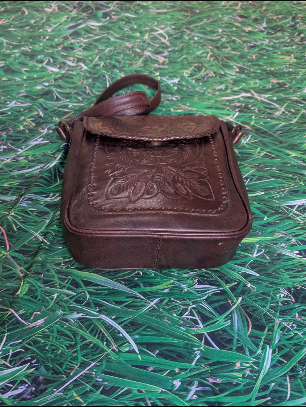 Mexichic Crafts LOLA Chicana luxury leather designer Crossbody Bag Chocolate Bag